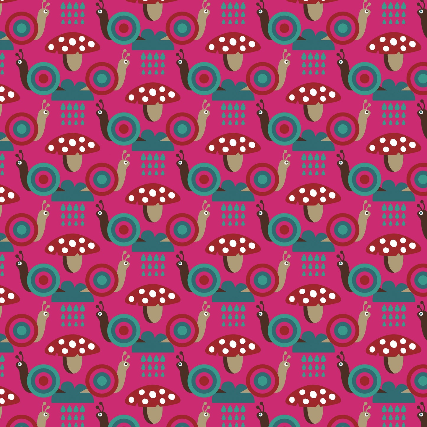 Microfibre Cotton Touch Fabric Roll 3m x 1.6m - Snails