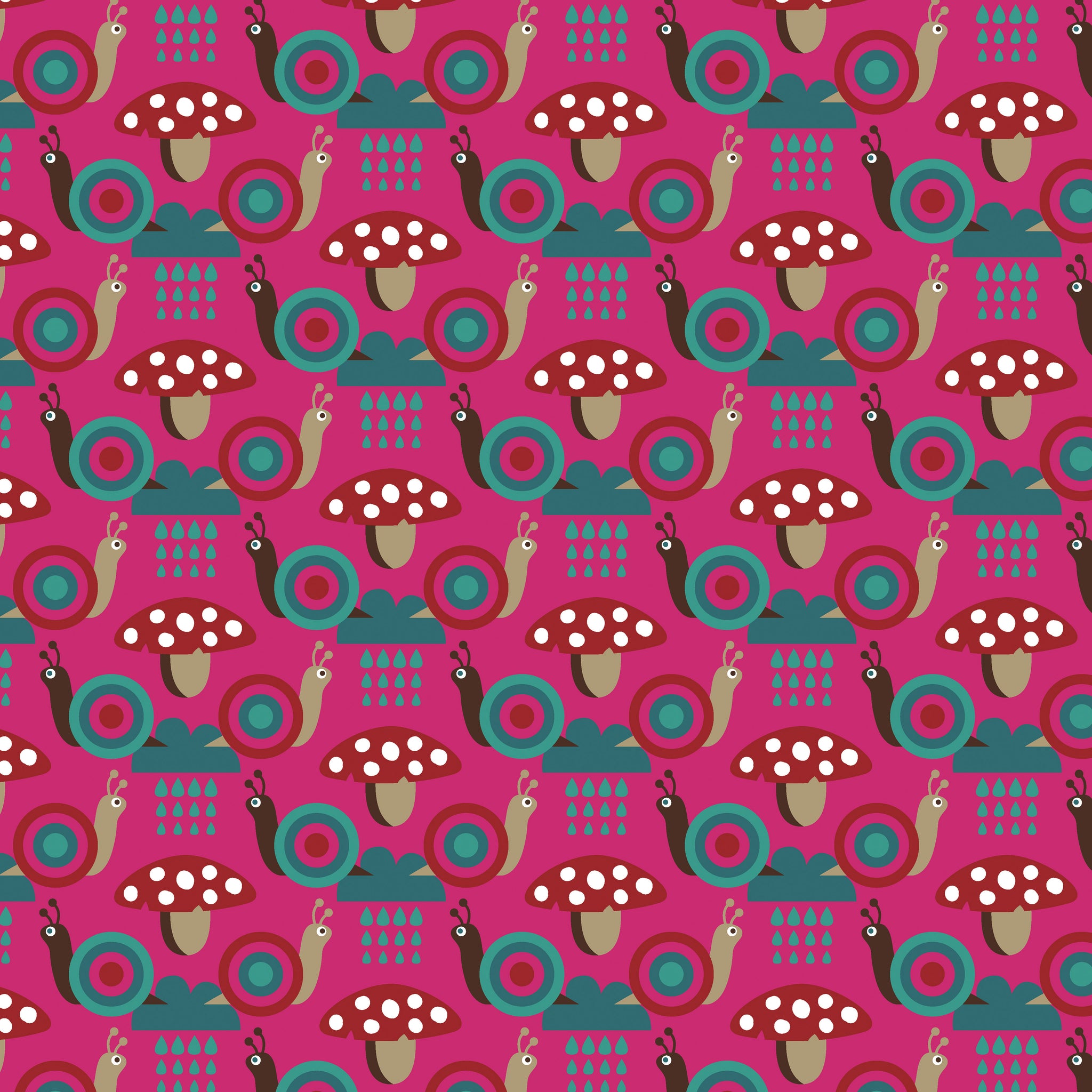 Microfibre Cotton Touch Fabric Roll 3m x 1.6m - Snails