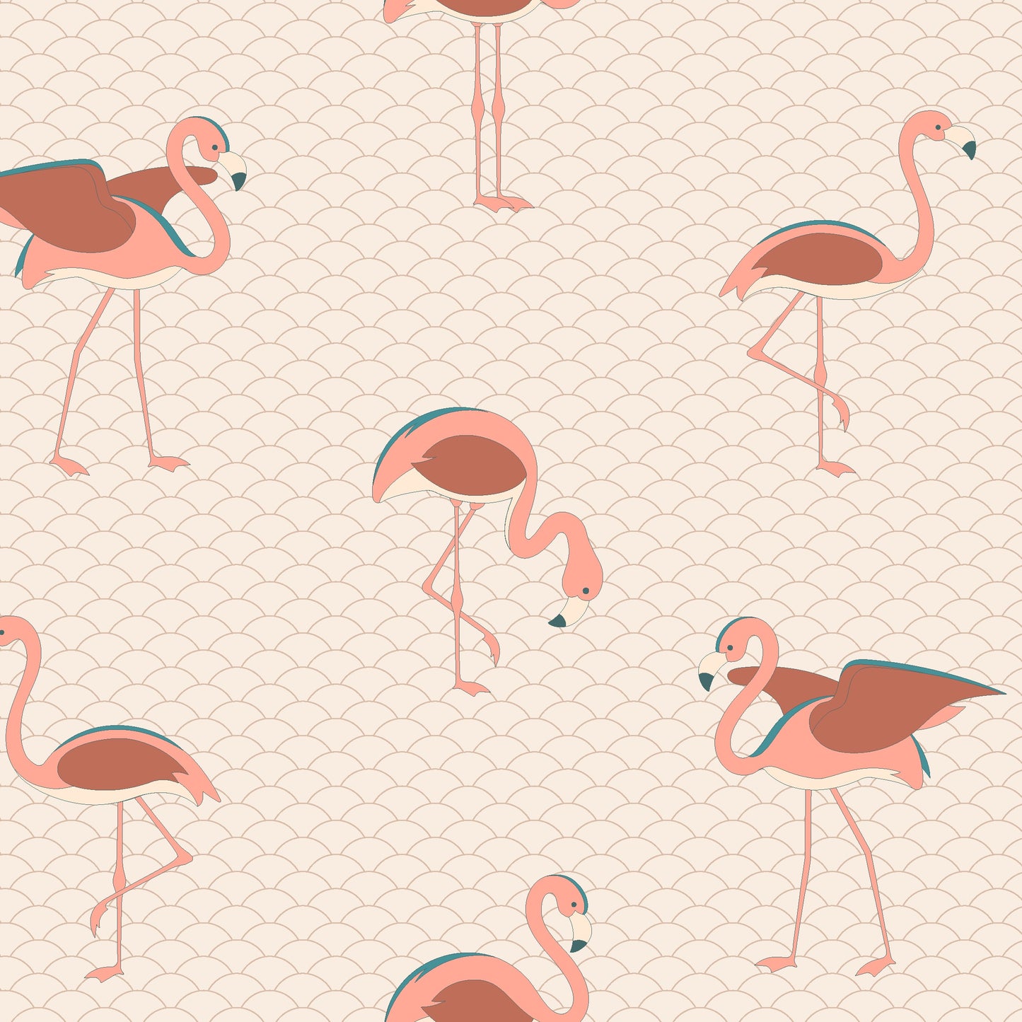 Microfibre Cotton Touch Fabric Roll 3m x 1.6m - Flamingoes