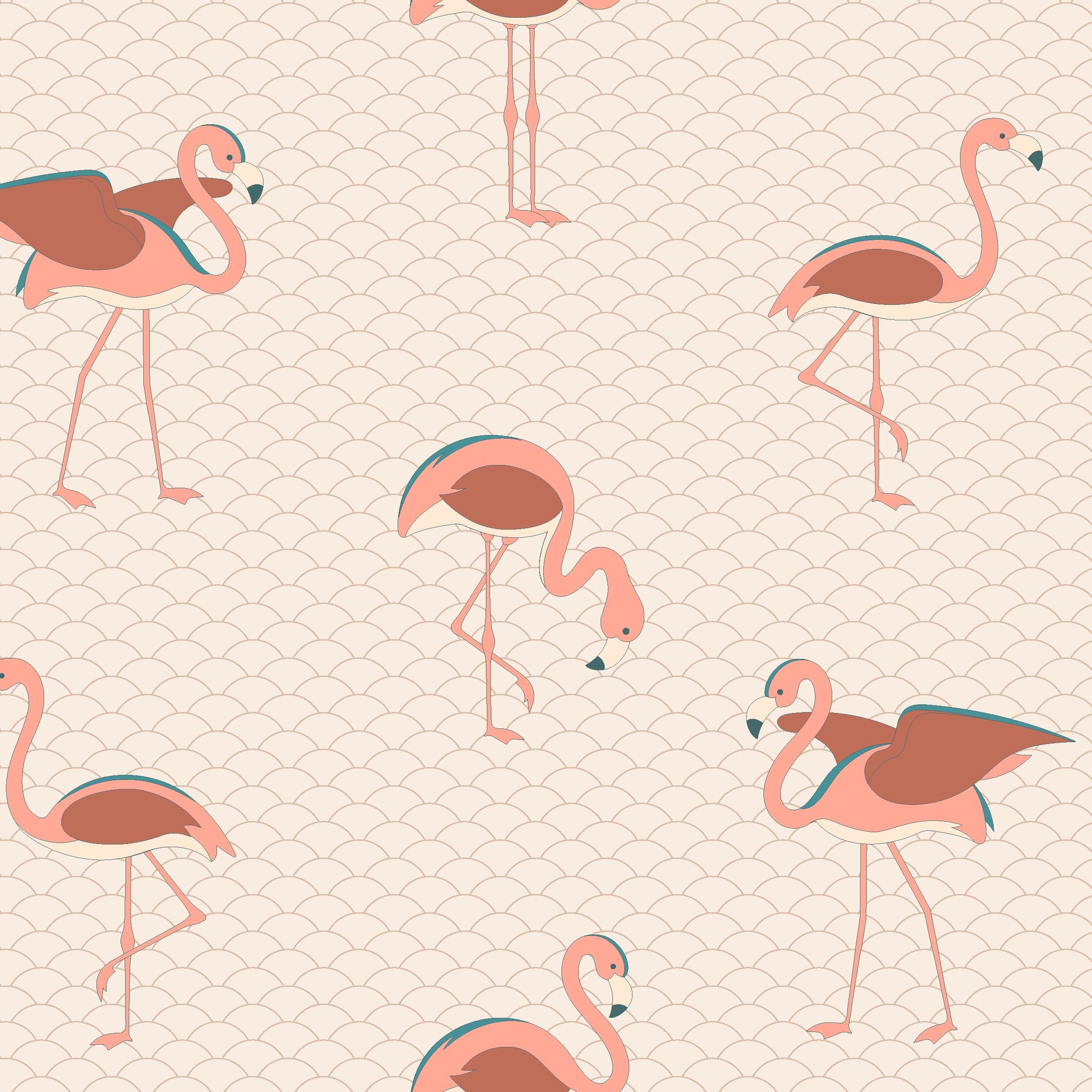 Microfibre Cotton Touch Fabric Roll 3m x 1.6m - Flamingoes