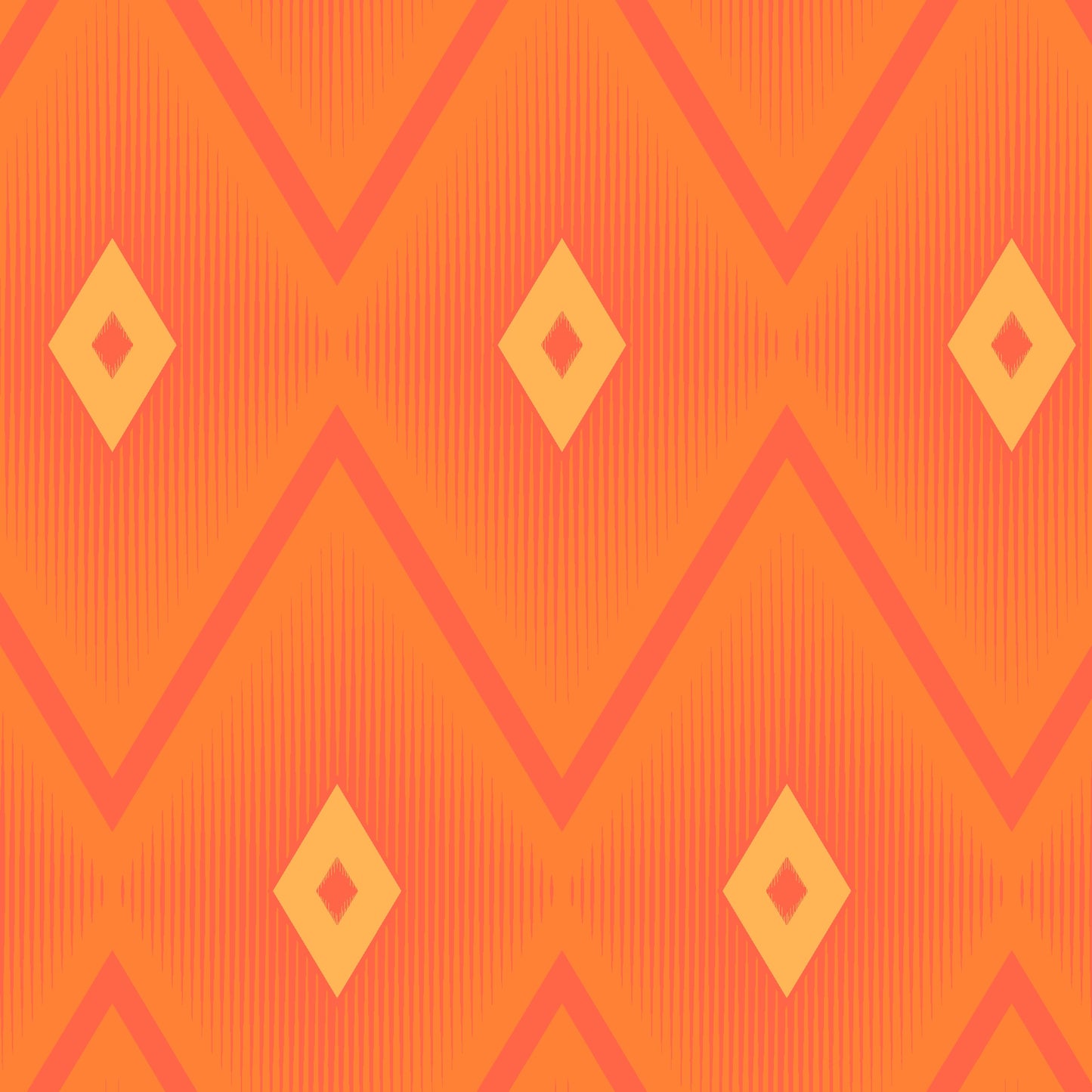 Microfibre Cotton Touch Fabric Roll 3m x 1.6m - Orange Tribal
