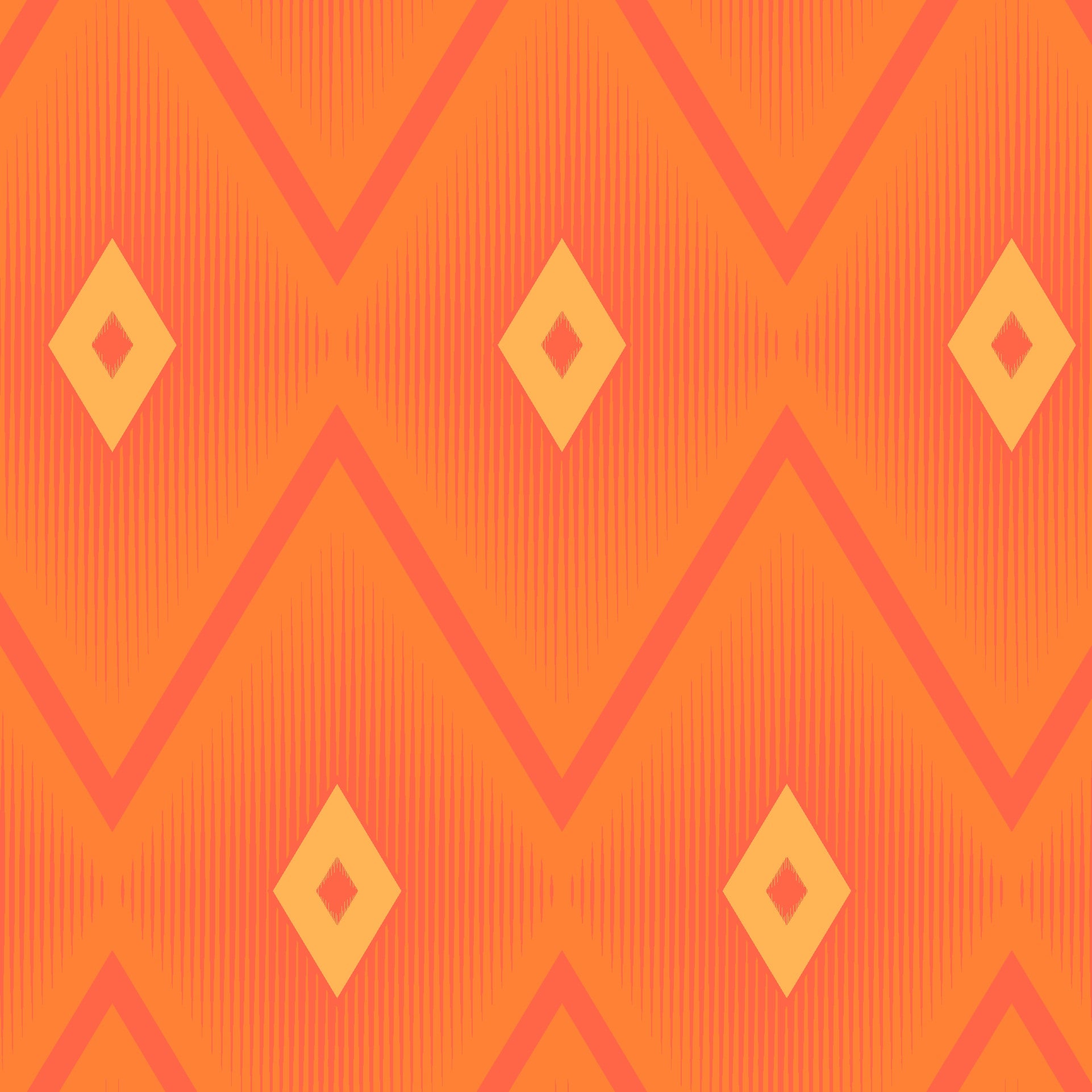 Microfibre Cotton Touch Fabric Roll 3m x 1.6m - Orange Tribal