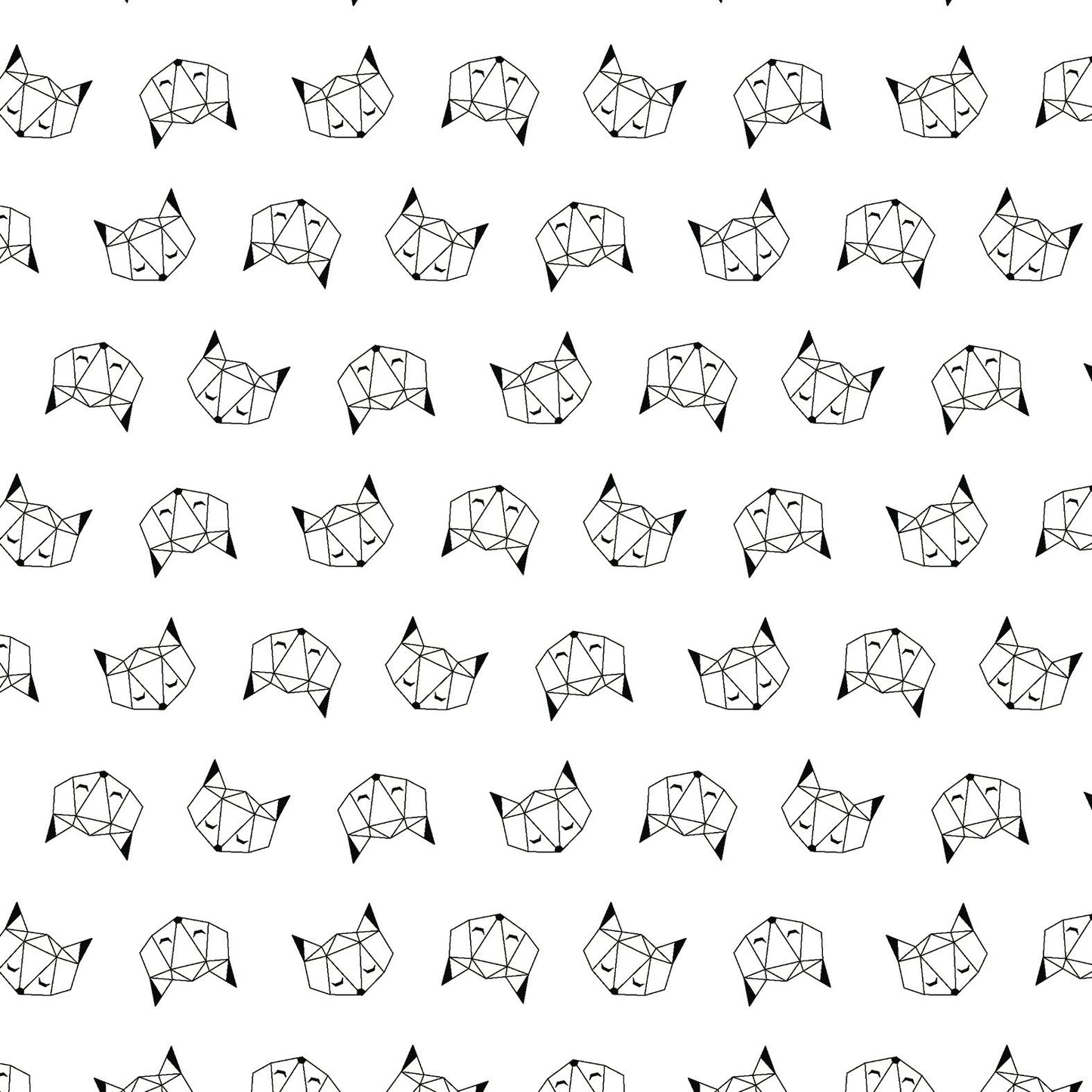 Microfibre Cotton Touch Fabric Roll 3m x 1.6m - Mono Geometric Fox