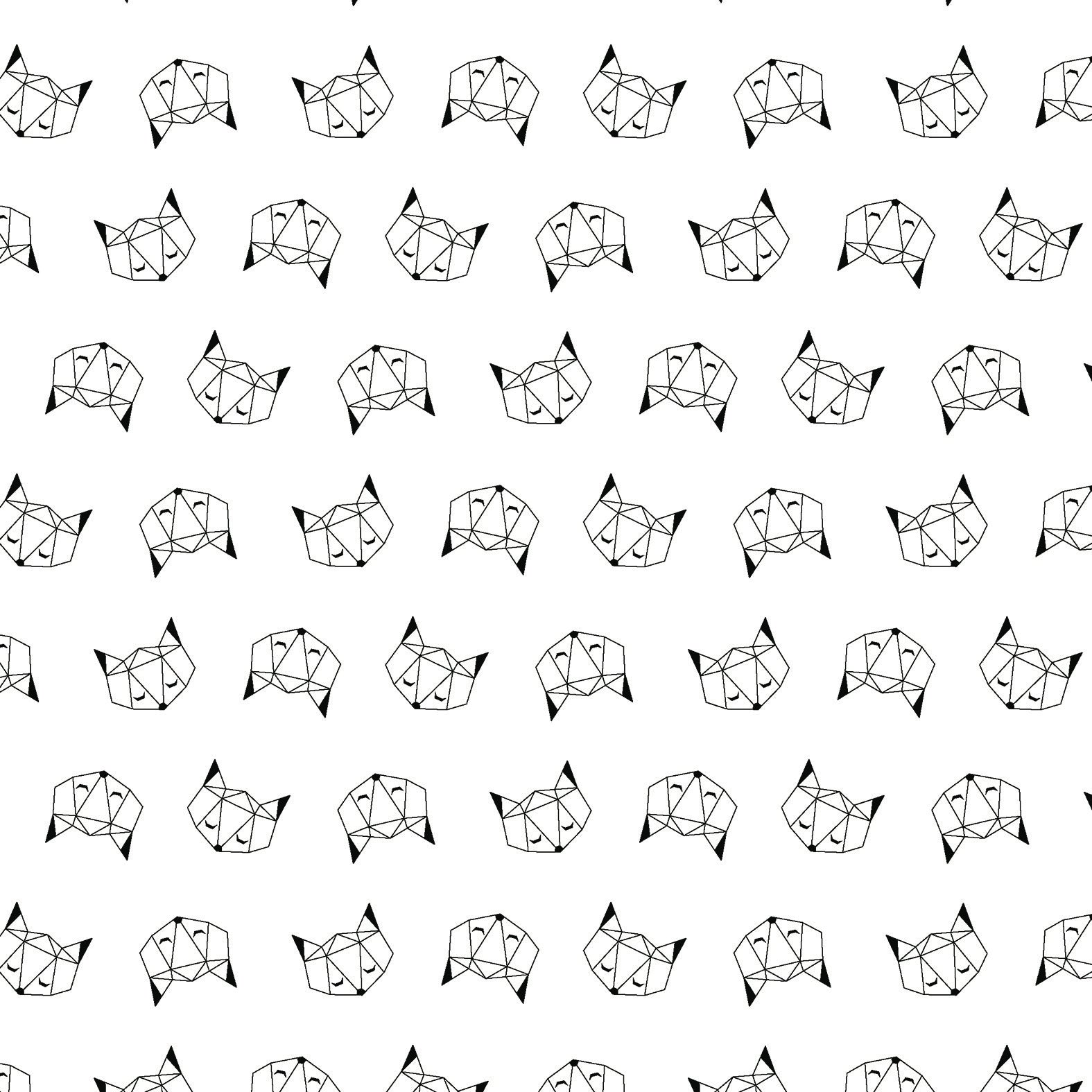 Microfibre Cotton Touch Fabric Roll 3m x 1.6m - Mono Geometric Fox