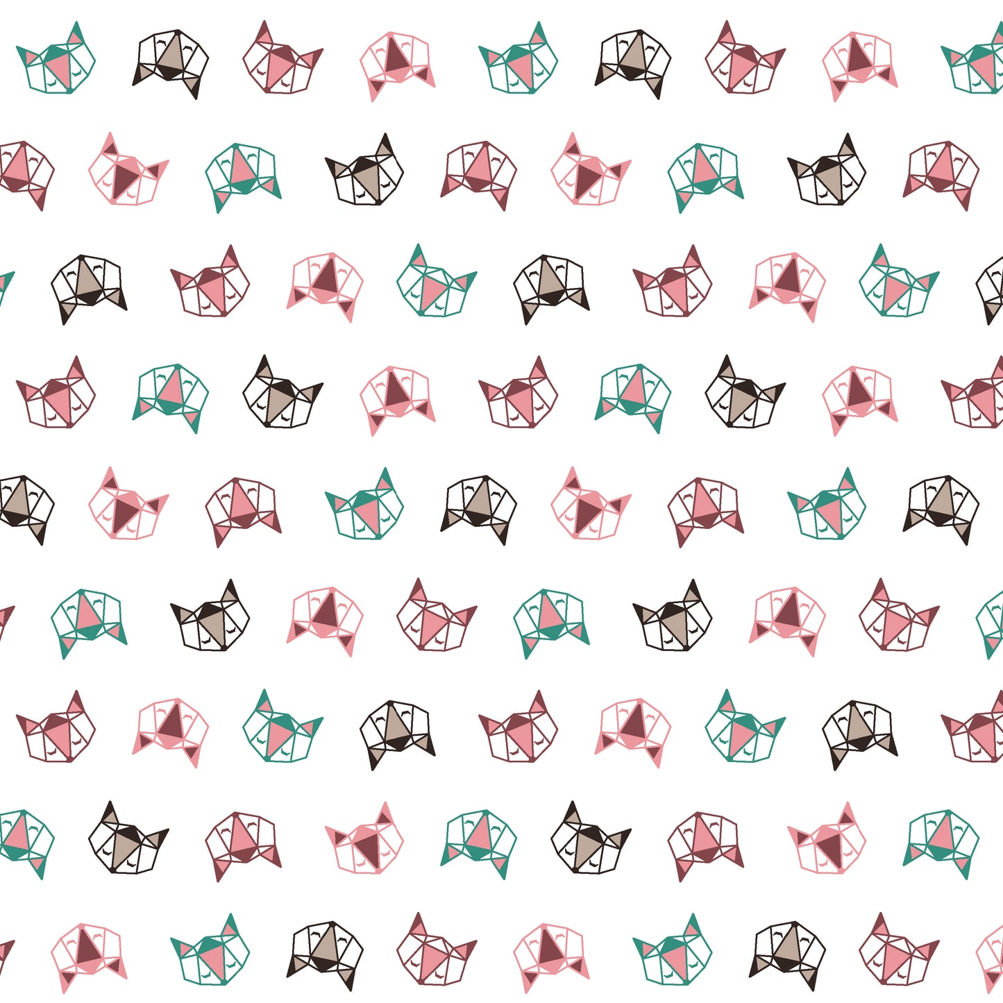 Microfibre Cotton Touch Fabric Roll 3m x 1.6m - Geometric Fox
