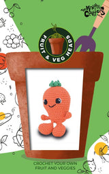 Knitty Critters - Fruit & Veg Heads Amigurumi Crochet Kit - Carrot Cake