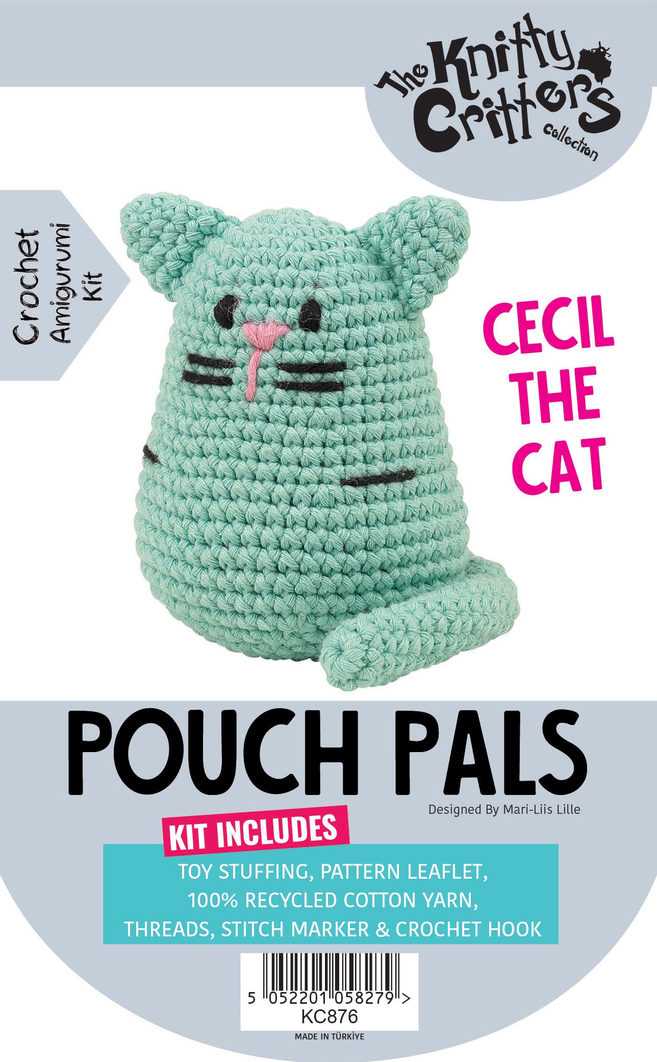 Knitty Critters - Pouch Pals - Cecil The Cat