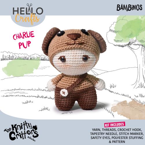 Knitty Critters - Bambinos - Amigurumi Crochet Kit - Charlie Pup
