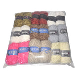 Mystery Chenille Yarn Box - 18 x 100g Balls of Chenille Yarn, 2 Balls of each colour
