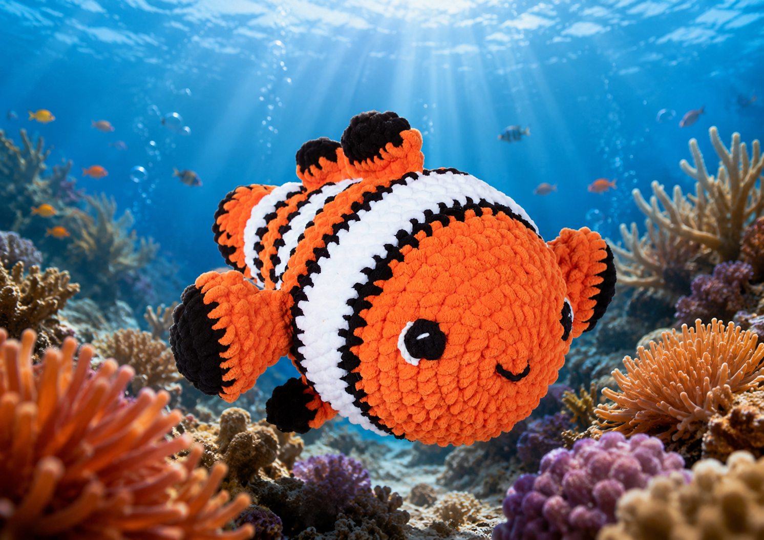 Knitty Critters Crochet Kit - Sea Snuggles - Callie Clownfish