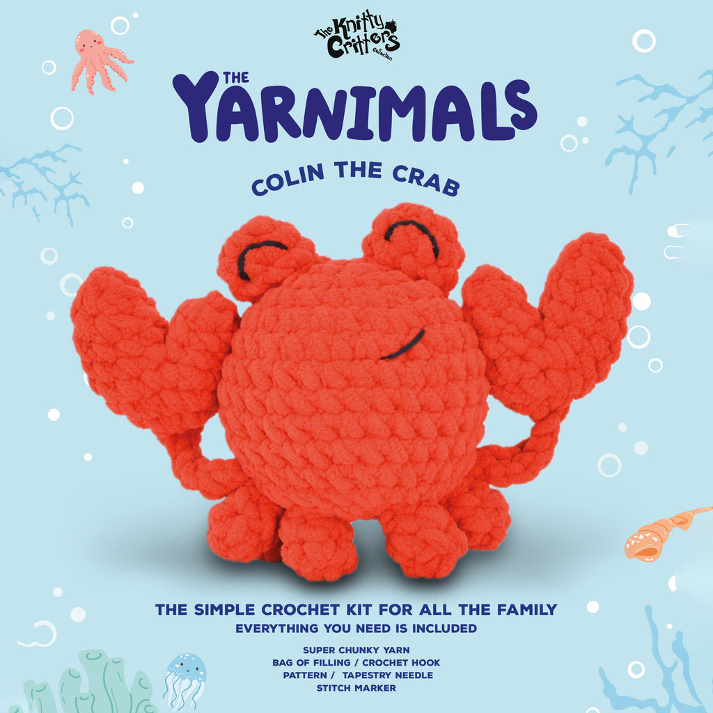 Knitty Critter Crochet Kit - Yarnimals - Colin The Crab