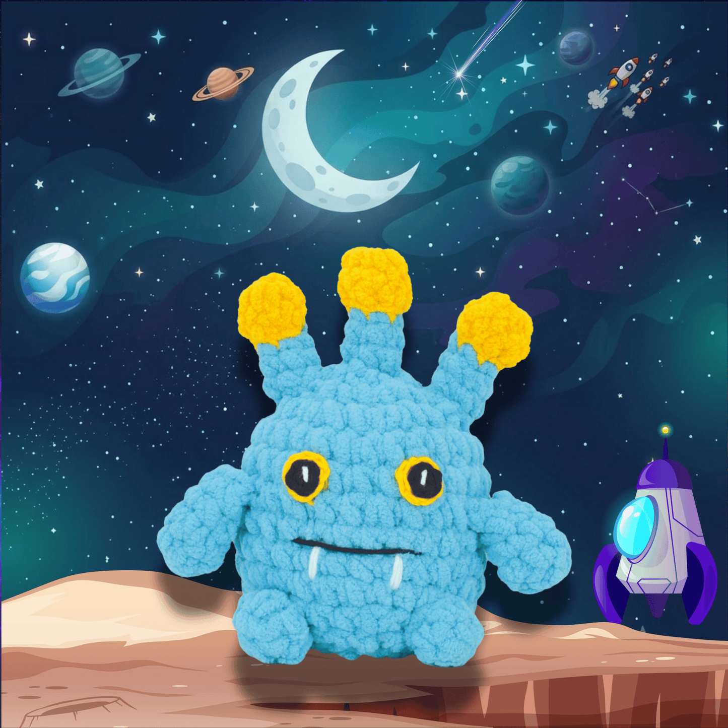 Knitty Critters Crochet Kit - Cosmic Crew - Cosmo