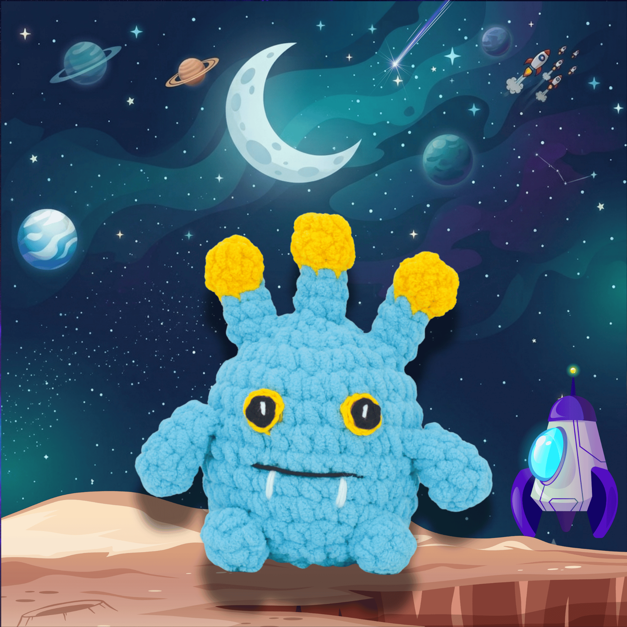 Knitty Critters Crochet Kit - Cosmic Crew - Cosmo