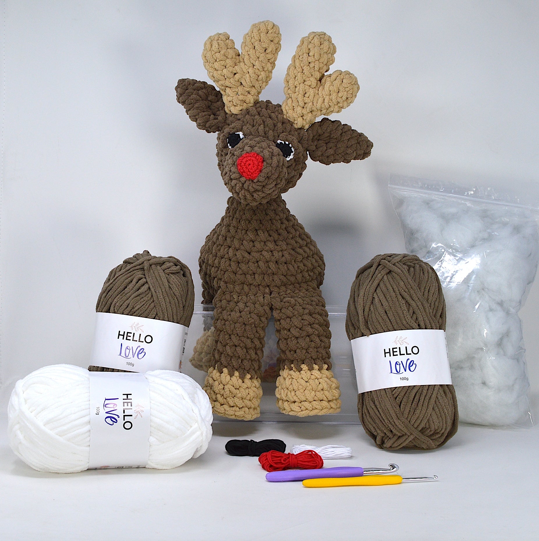 Knitty Critters - Make Christmas Crochet Kit - Holly Reindeer