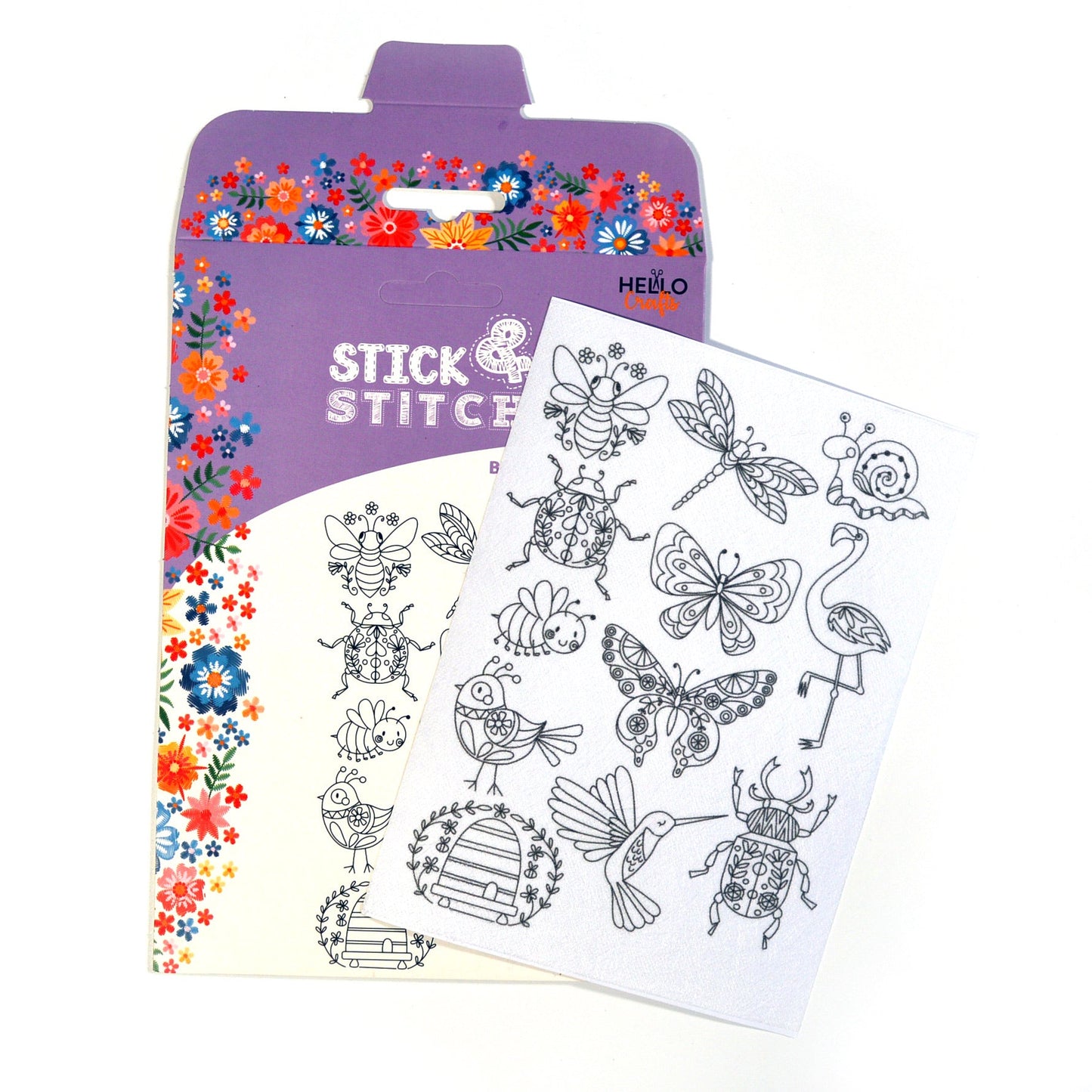 Stick & Stitch - Self Adhesive, Water Soluble Embroidery Templates - Butterfly Friends