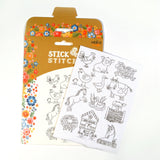 Stick & Stitch - Self Adhesive, Water Soluble Embroidery Templates - Farm Friends