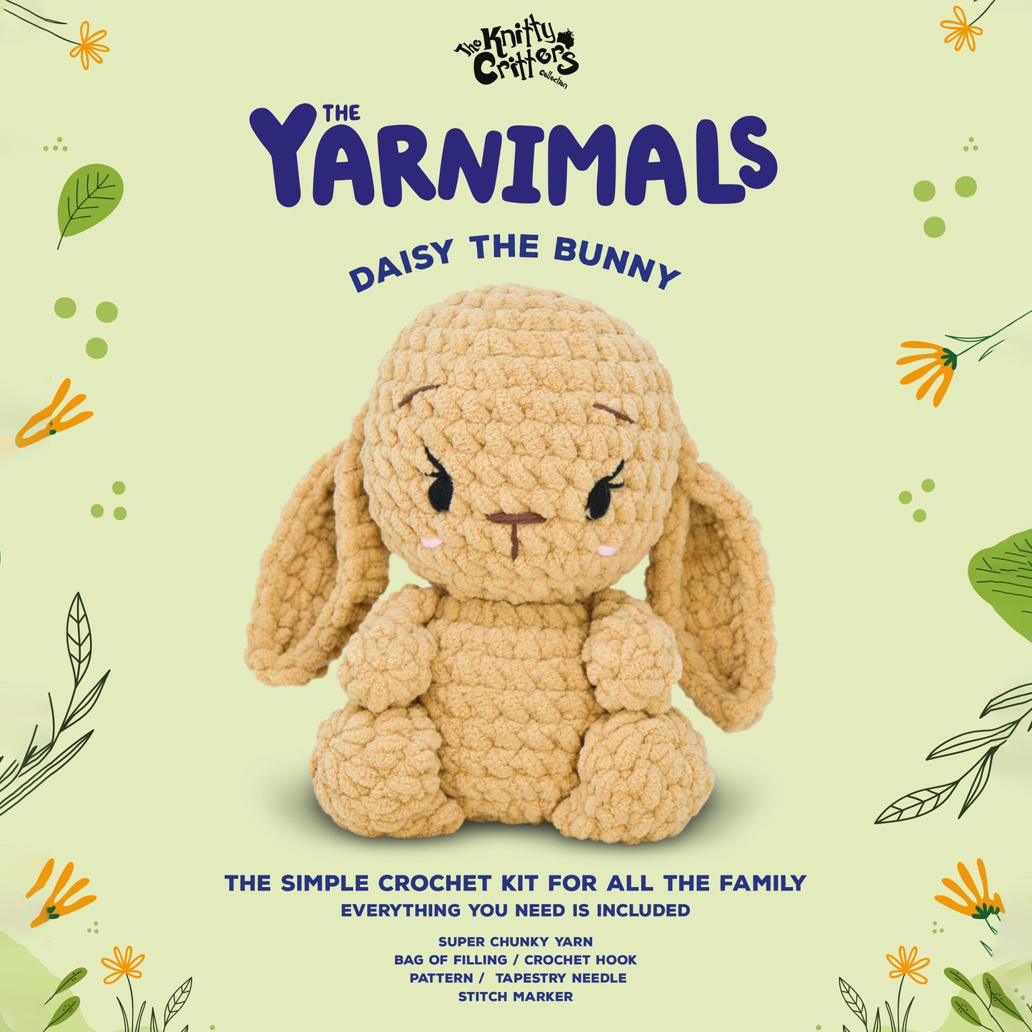 Knitty Critter Crochet Kit - Yarnimals - Daisy The Bunny