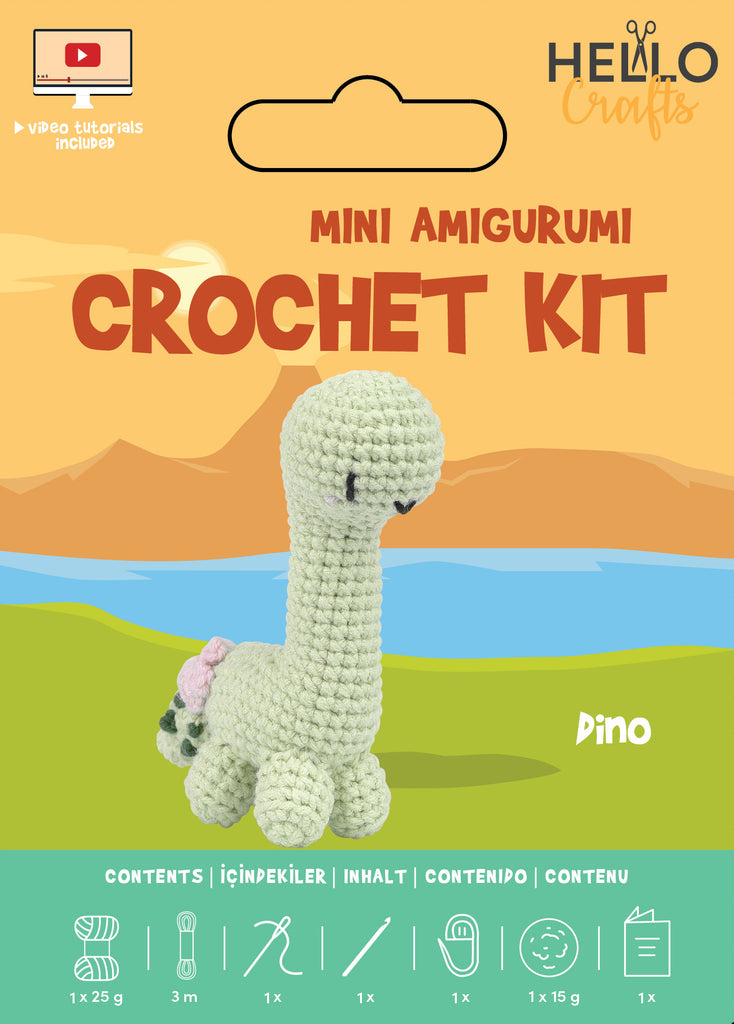 Mini Amigurumi Crochet Kit - Dino