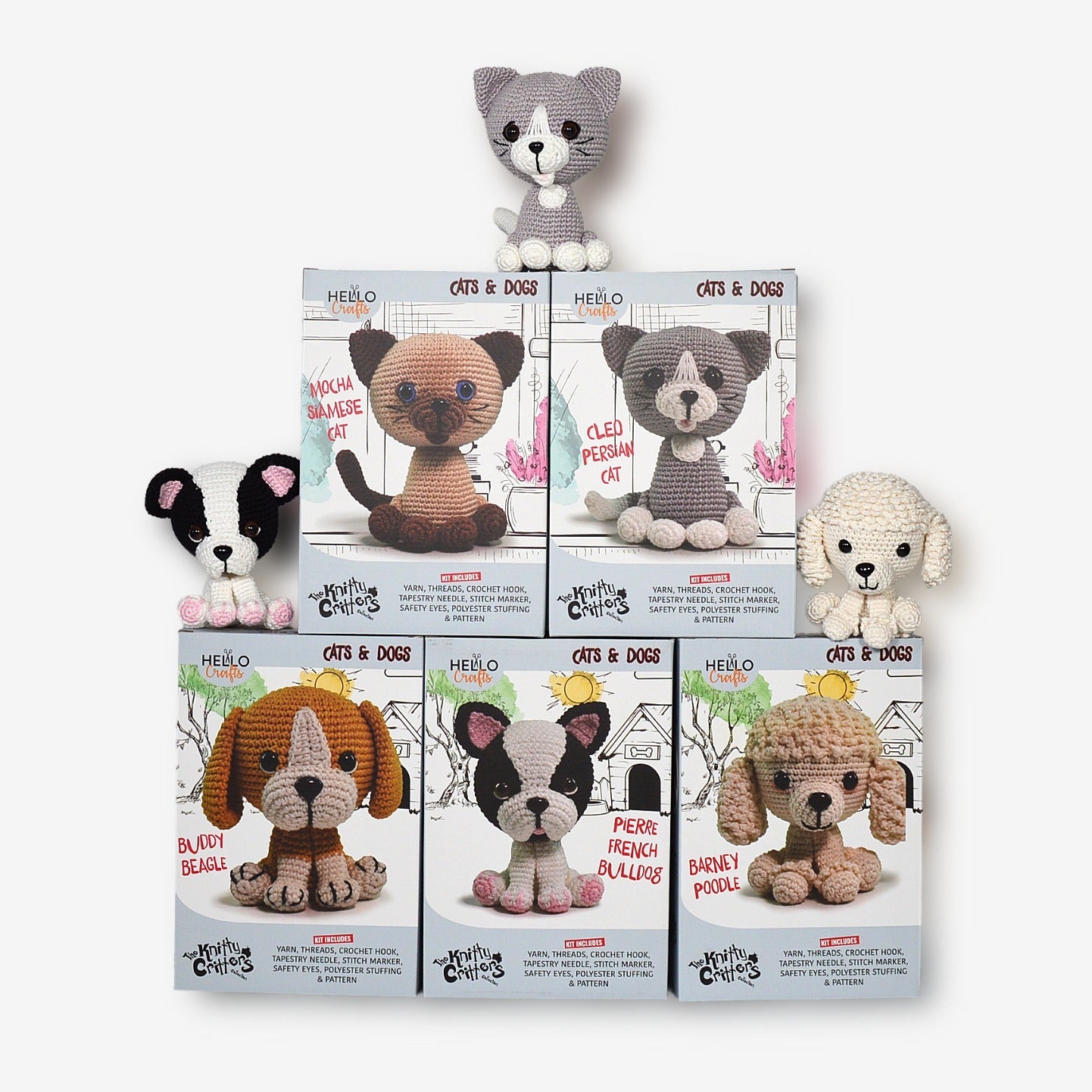 COMPLETE COLLECTION- Cats & Dogs Crochet Kits