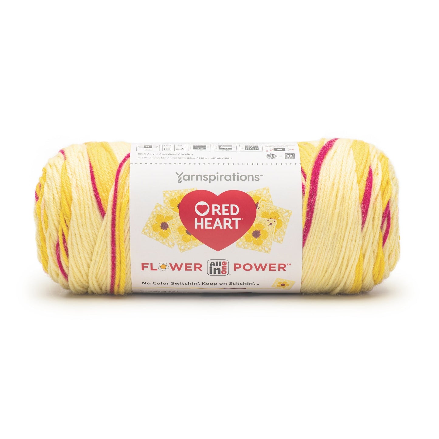3 Pack of Red Heart All In One Flower Power Yarn 250g