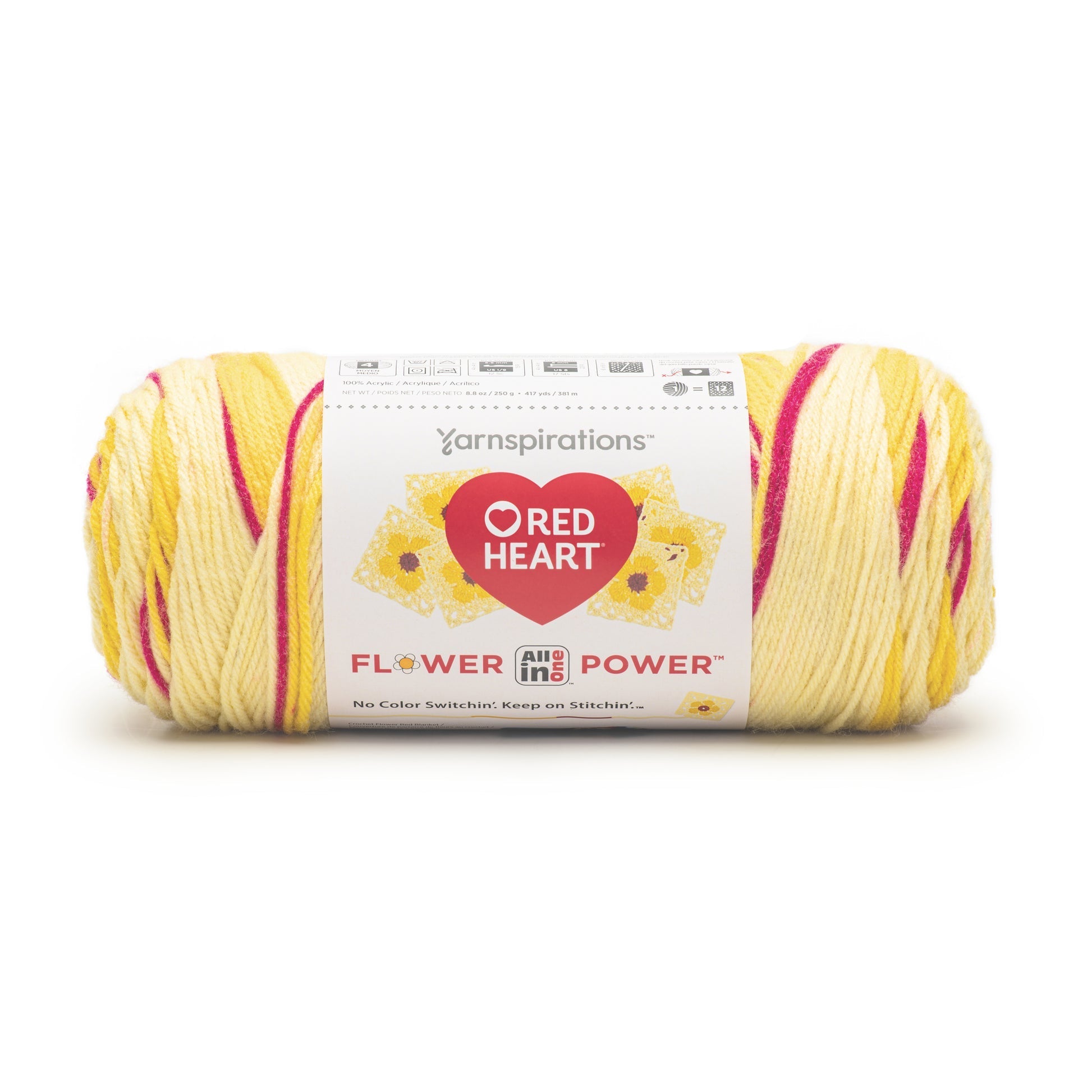 3 Pack of Red Heart All In One Flower Power Yarn 250g