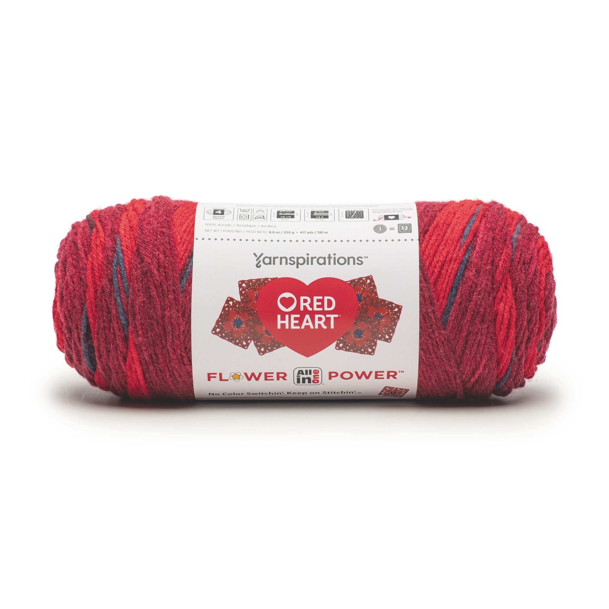 3 Pack of Red Heart All In One Flower Power Yarn 250g