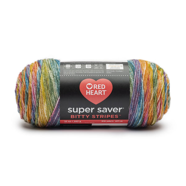 Red Heart Super Saver Bitty Stripes Yarn 283g