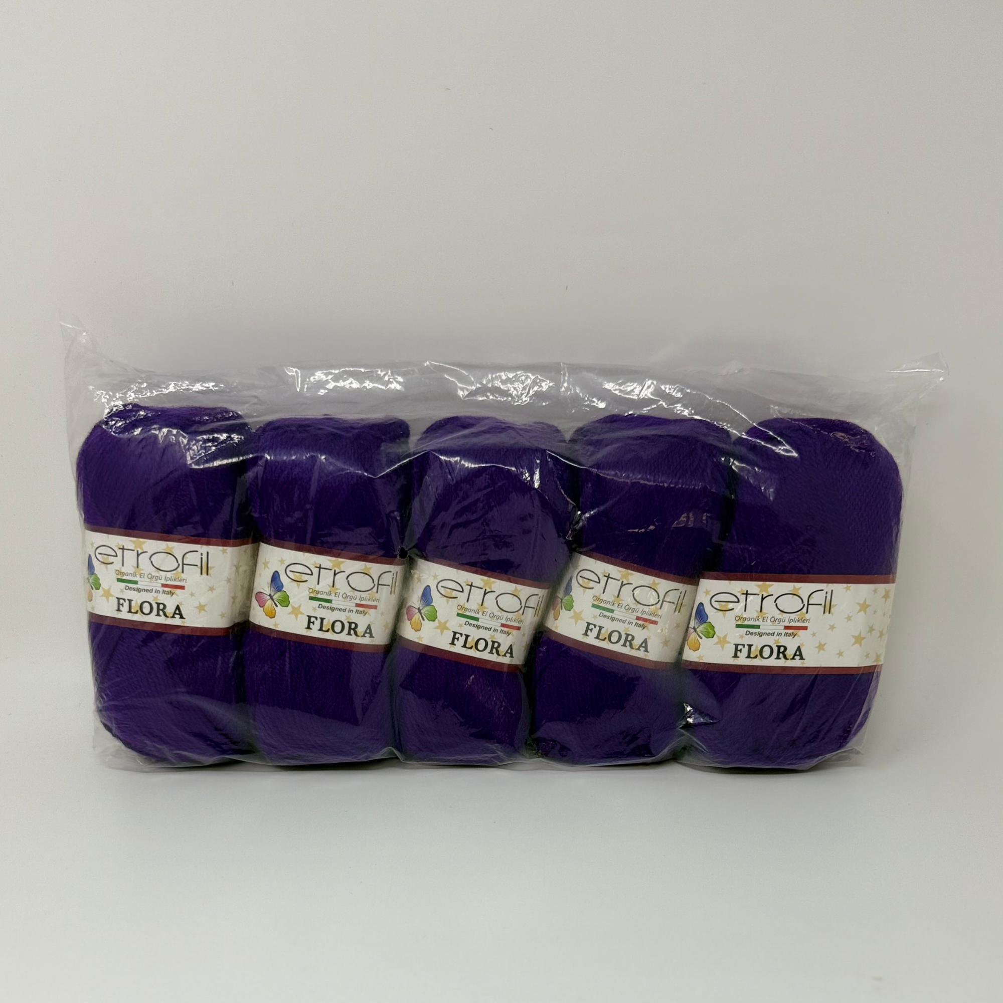 PACK OF 5 Etrofil Flora 100% Acrylic Yarn