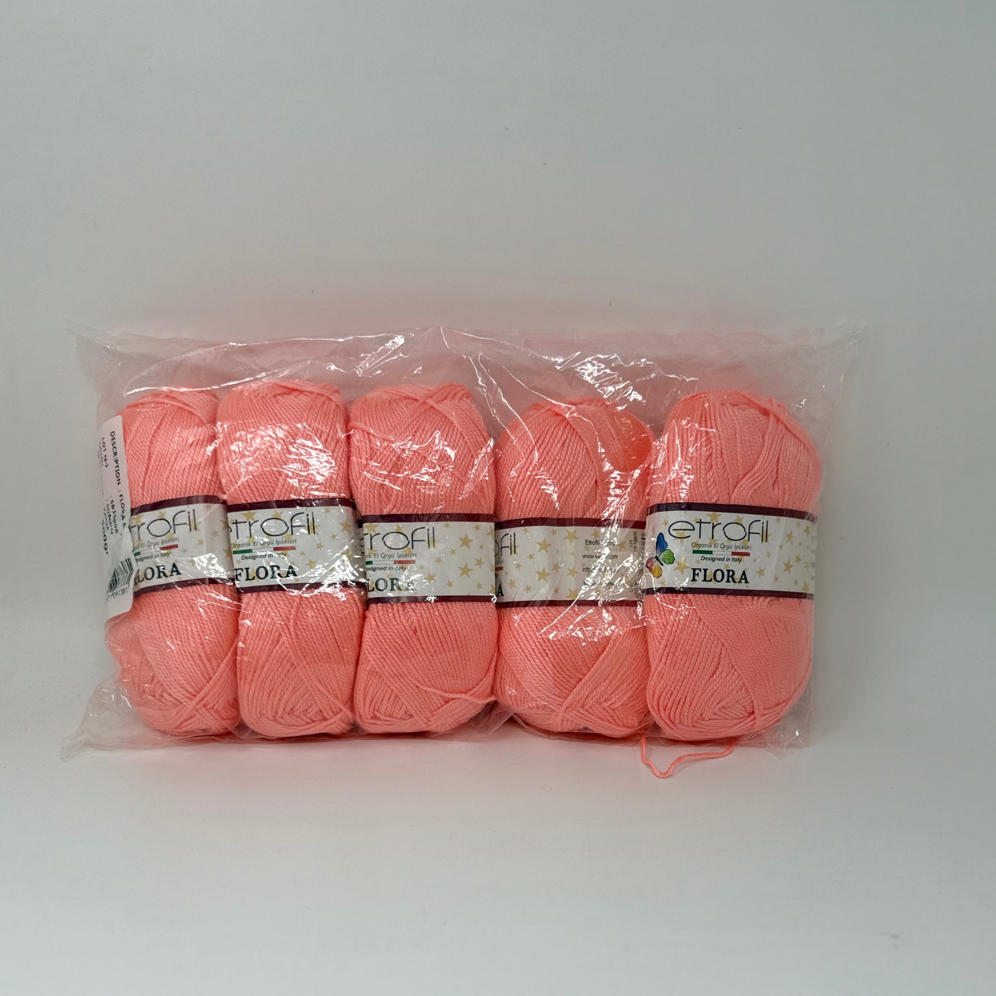 PACK OF 5 Etrofil Flora 100% Acrylic Yarn