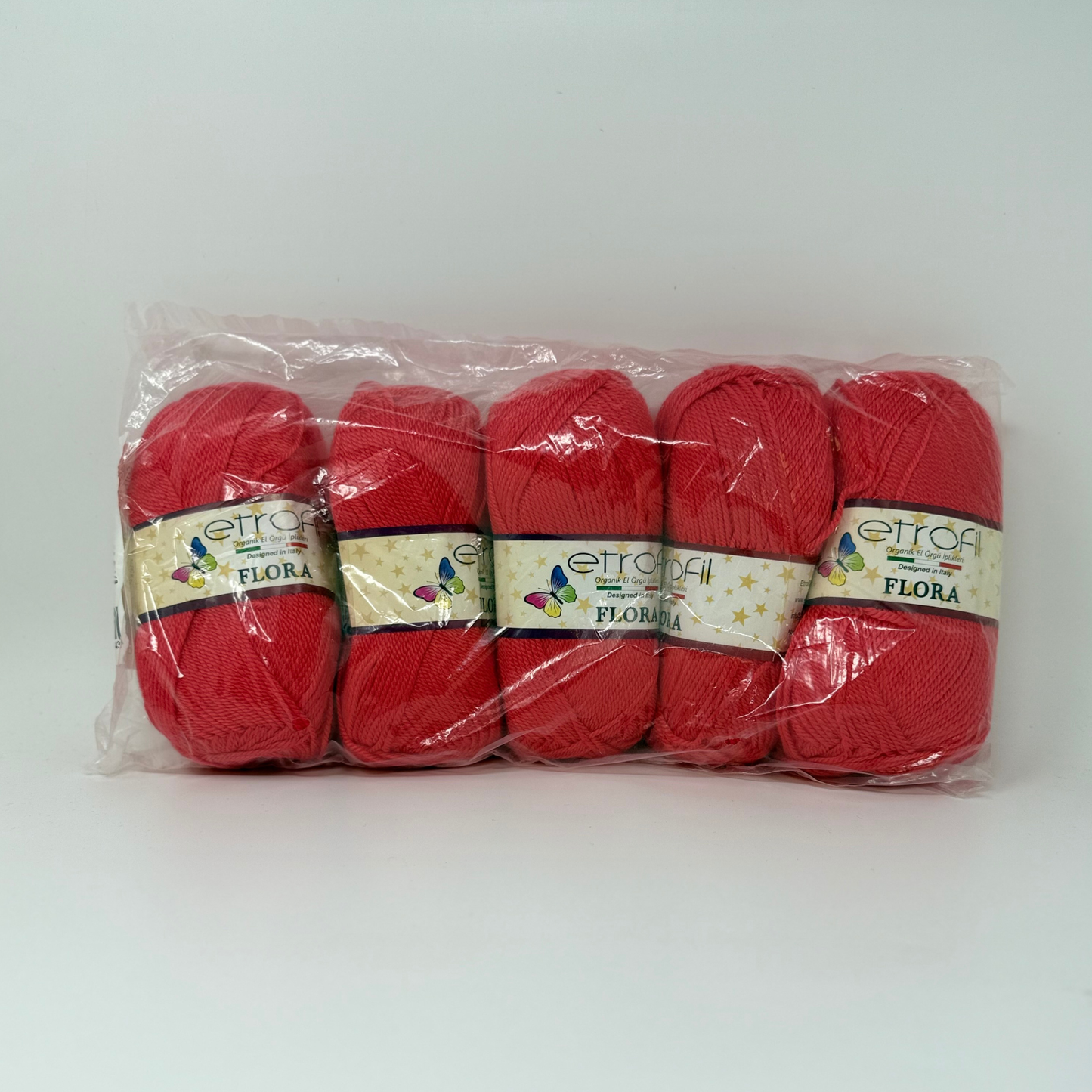 PACK OF 5 Etrofil Flora 100% Acrylic Yarn