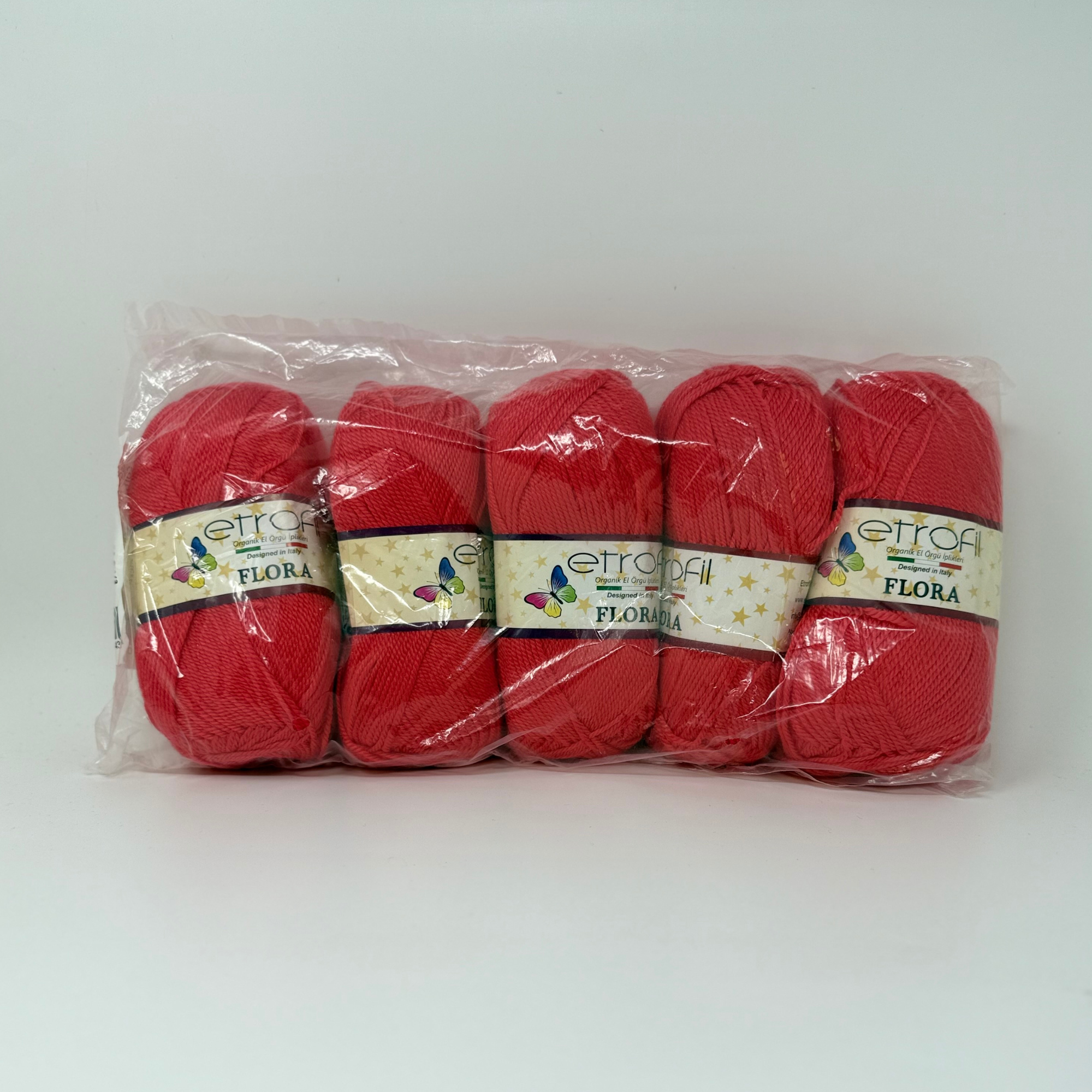 PACK OF 5 Etrofil Flora 100% Acrylic Yarn