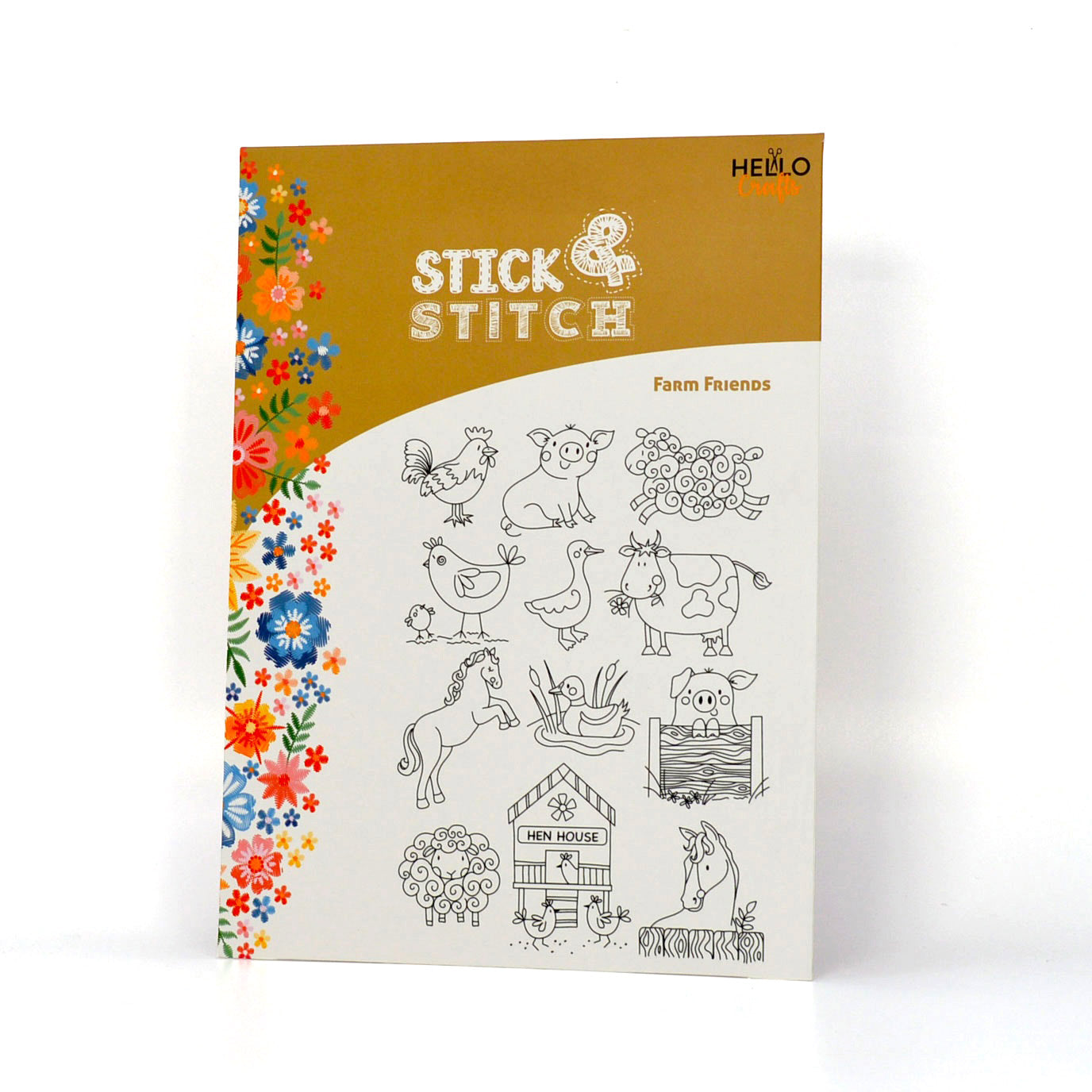 Stick & Stitch - Self Adhesive, Water Soluble Embroidery Templates - Farm Friends