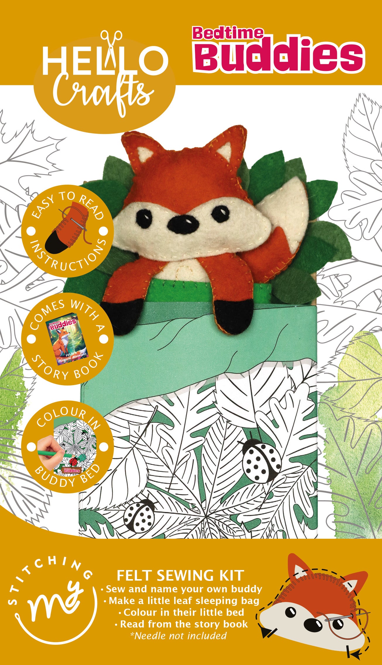 Bedtime Buddies Felt Sewing Kit - Felix the Fox