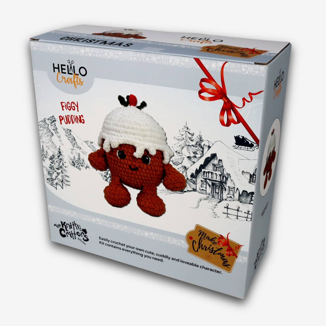 Knitty Critters - Make Christmas Crochet Kit - Figgy Pudding