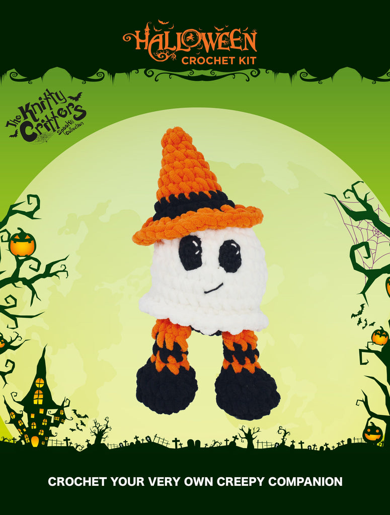 Knitty Critters - Halloween Amigurumi Crochet Kit - Ghost