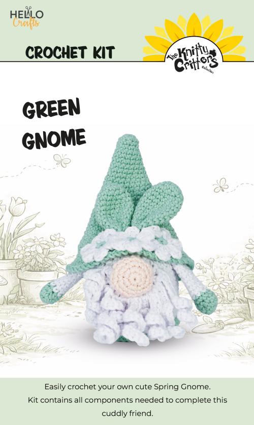 Knitty Critters Crochet Kit - Easter - Spring Gnome