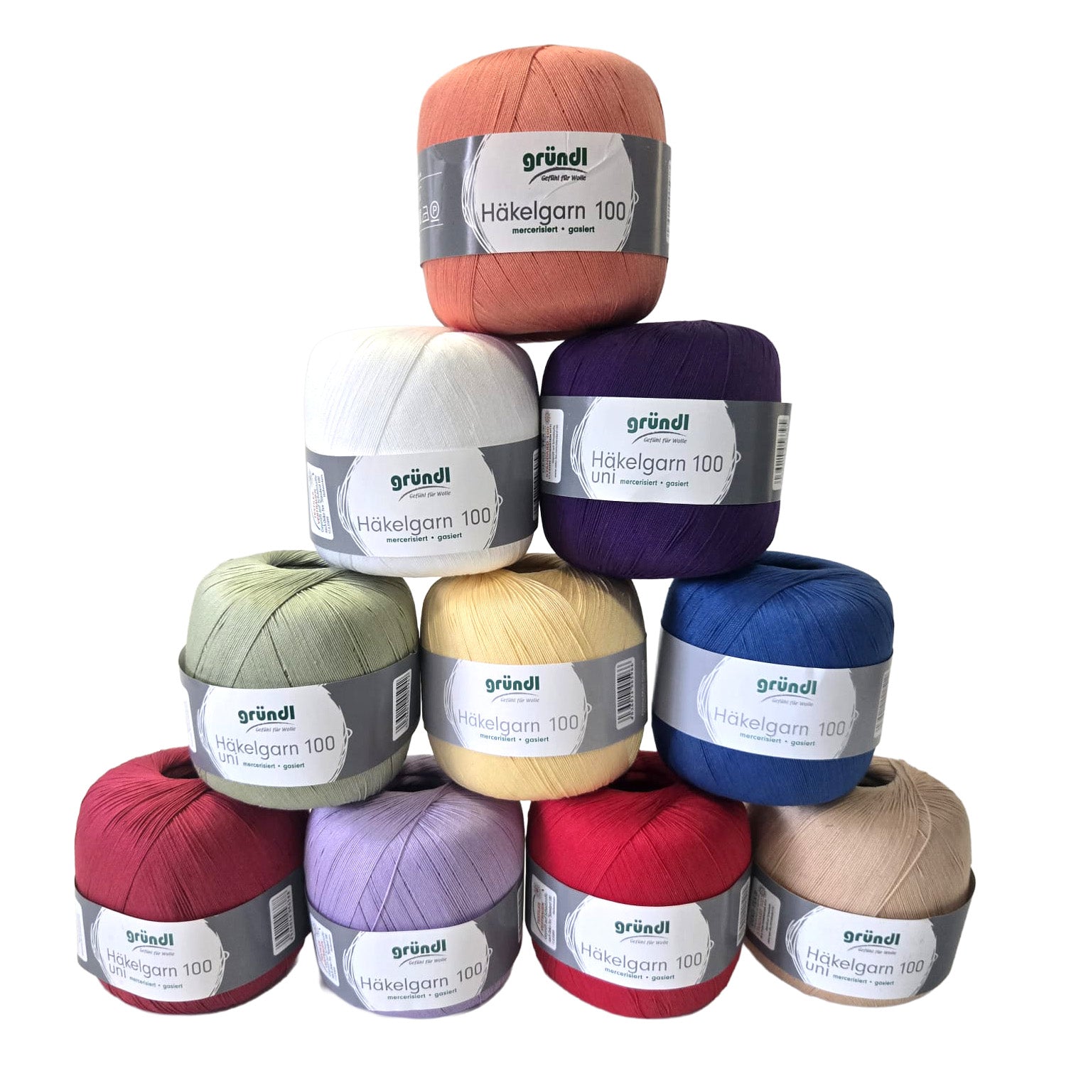 Hakelgarn Crochet Yarn 10 x 100g Balls (Assorted Colours)