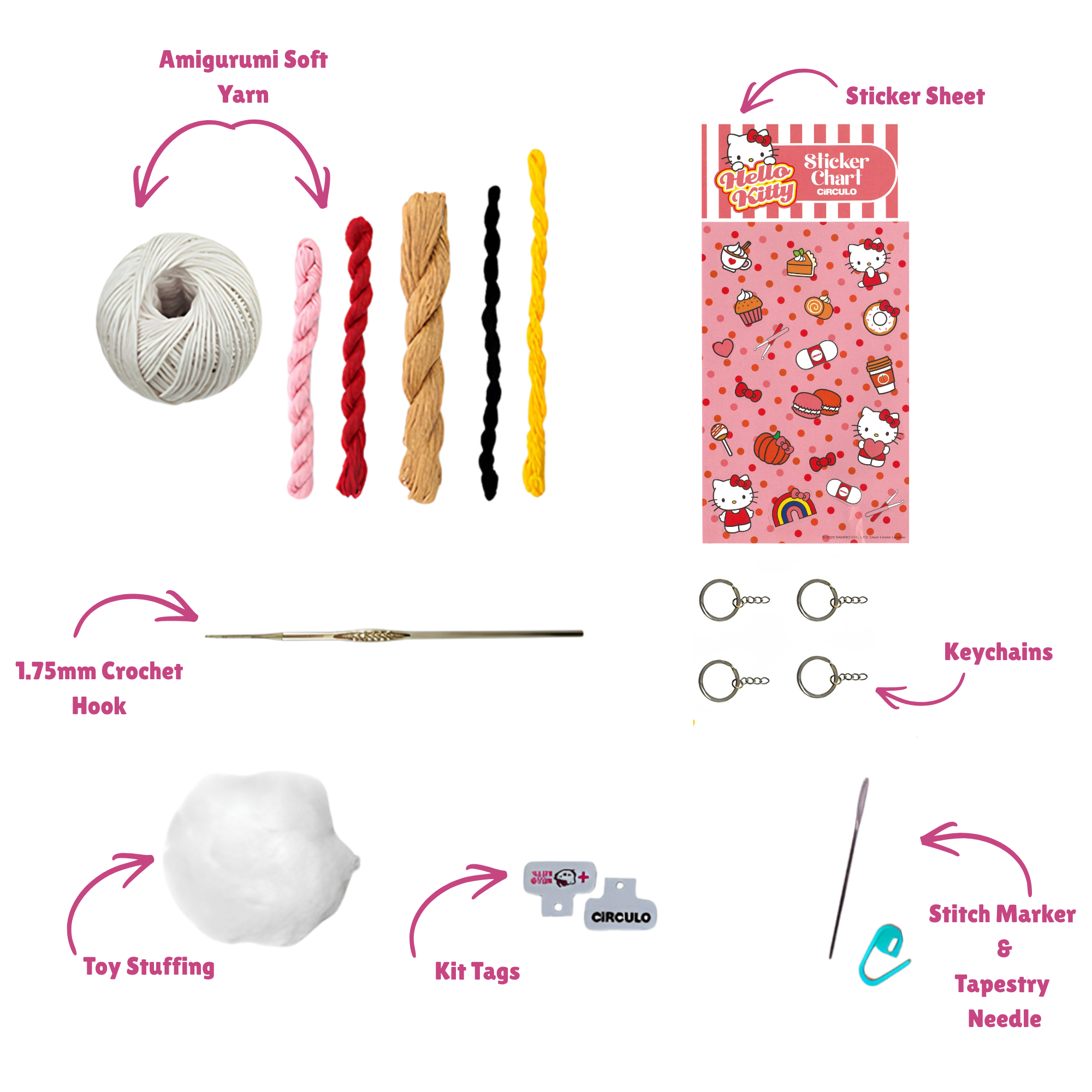 Hello Kitty Crochet Keychain Collection Kit
