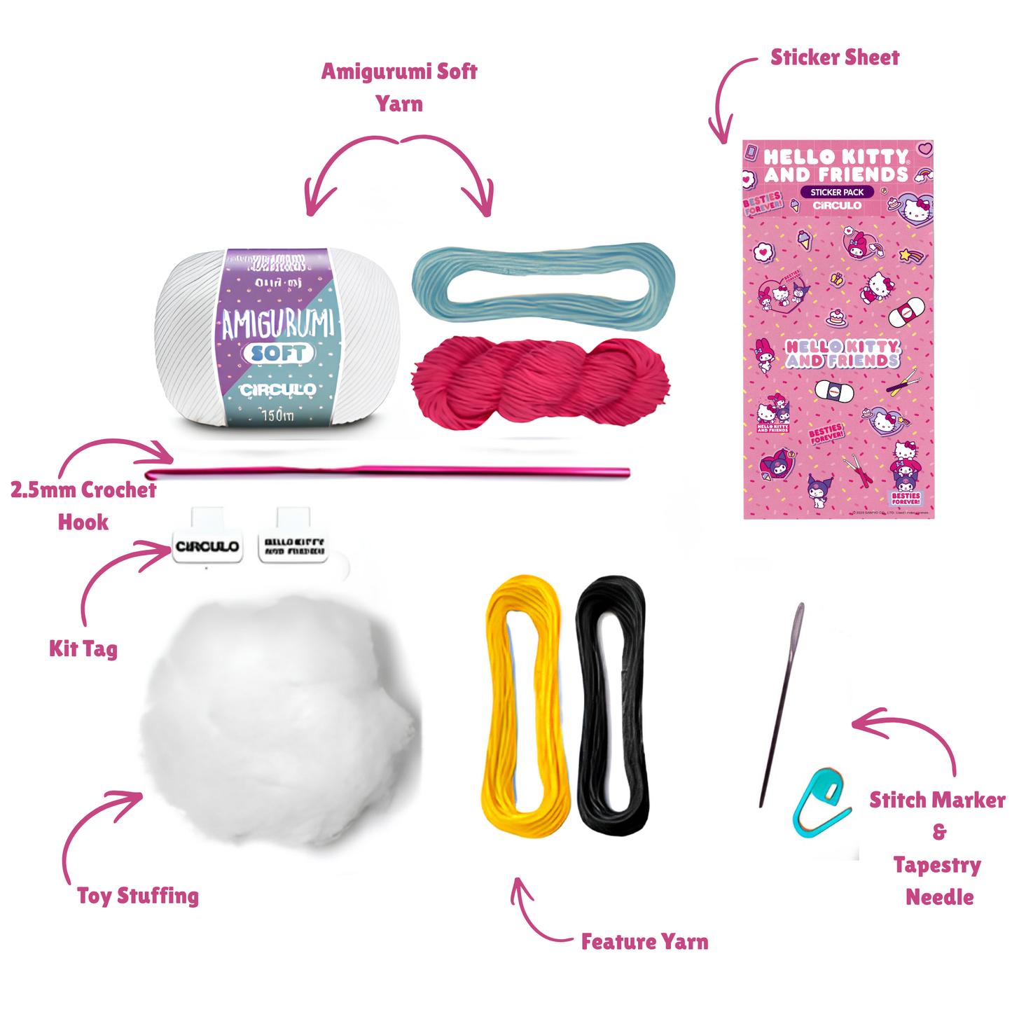 Hello Kitty and Friends - Amigurumi Crochet Kit- Hello Kitty