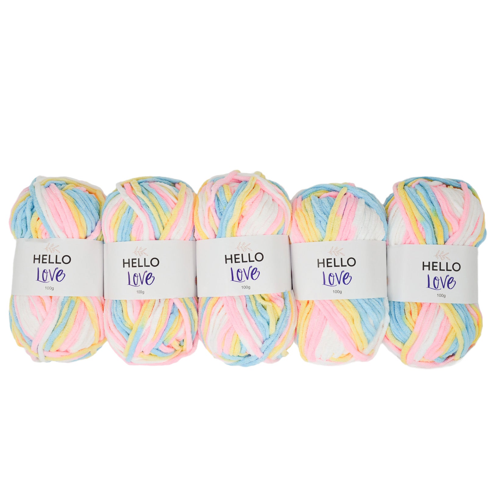 Pack of 5 x 100g Hello Love Super Chunky Yarn