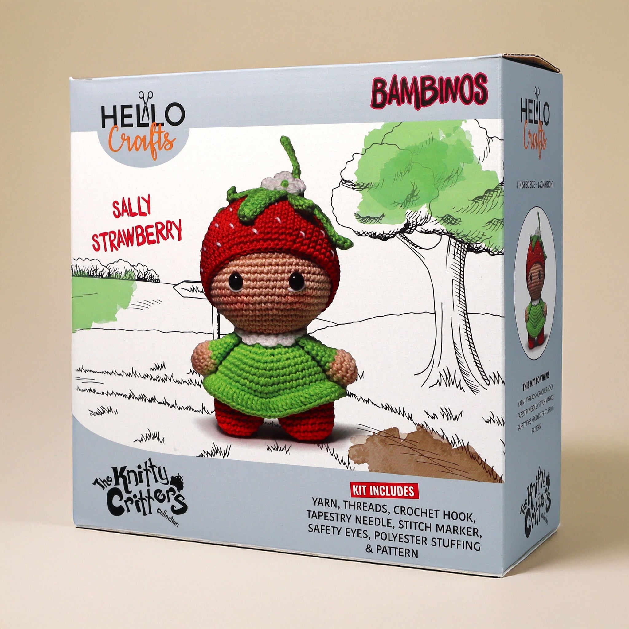 Knitty Critters - Bambinos - Amigurumi Crochet Kit - Sally Strawberry
