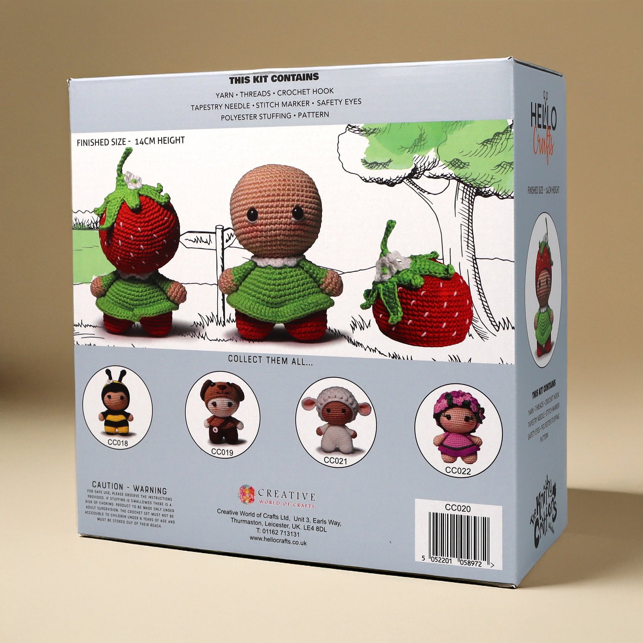 Knitty Critters - Bambinos - Amigurumi Crochet Kit - Sally Strawberry