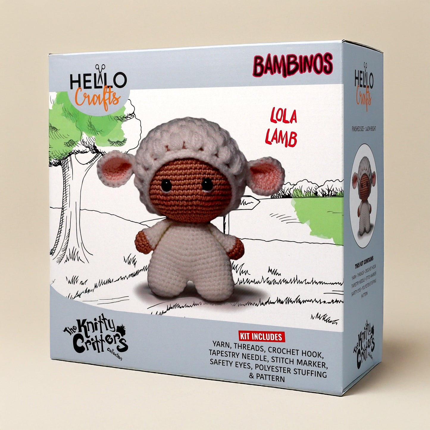 Knitty Critters - Bambinos - Amigurumi Crochet Kit - Lola Lamb