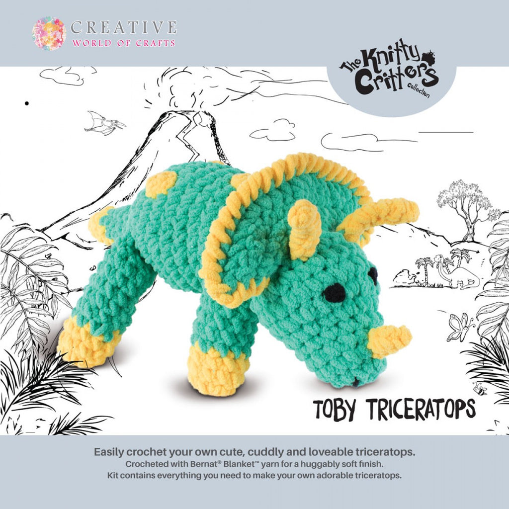Knitty Critters - Crochet Kit - Toby Triceratops
