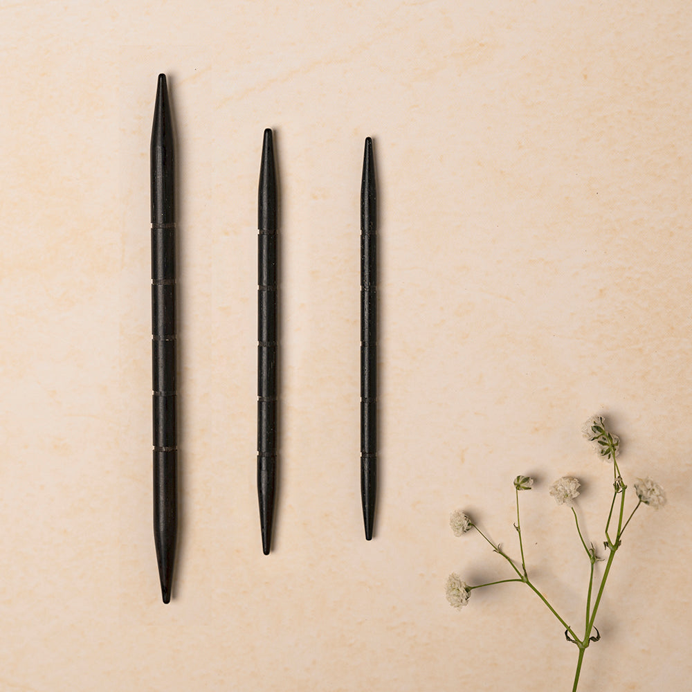 Lantern Moon: Cable Needles: Ebony Wood: set of 3