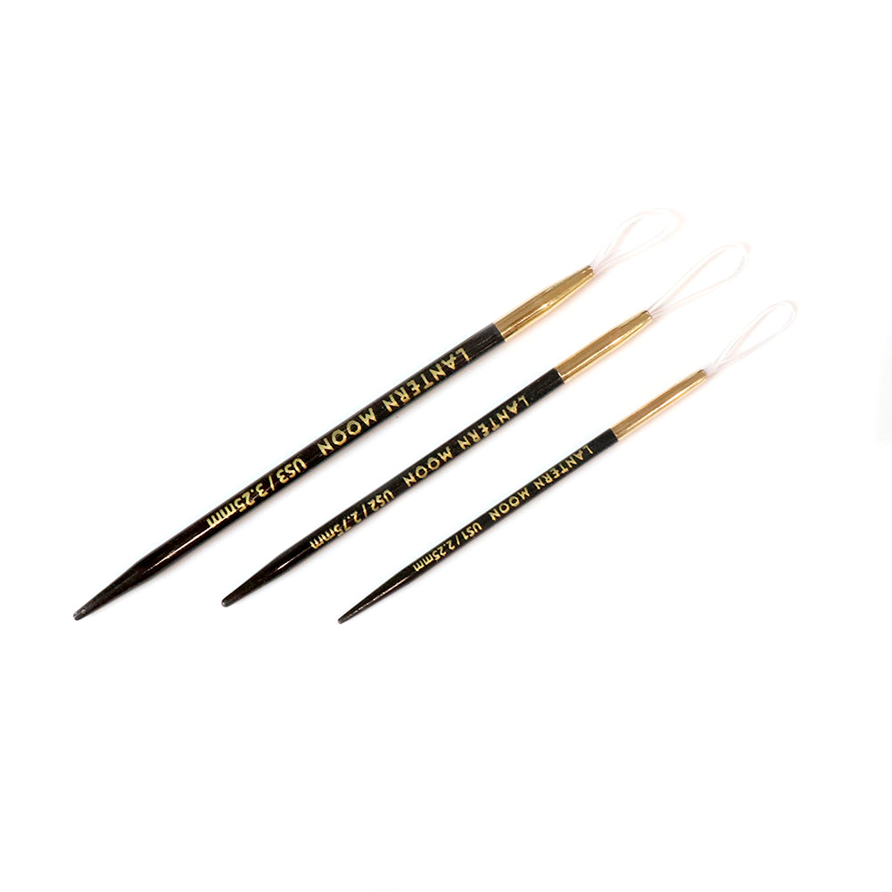 Lantern Moon: Finishing Needles: Ebony Wood: Set of 3