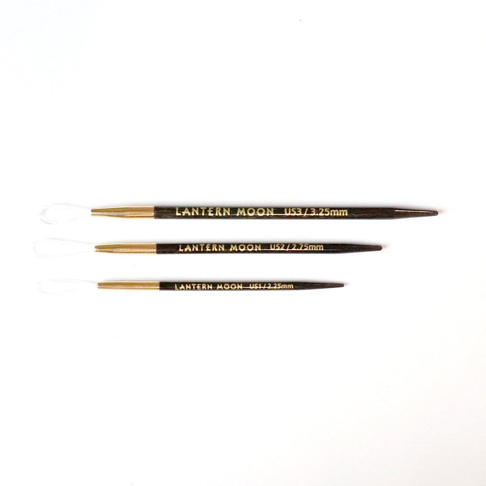 Lantern Moon: Finishing Needles: Ebony Wood: Set of 3