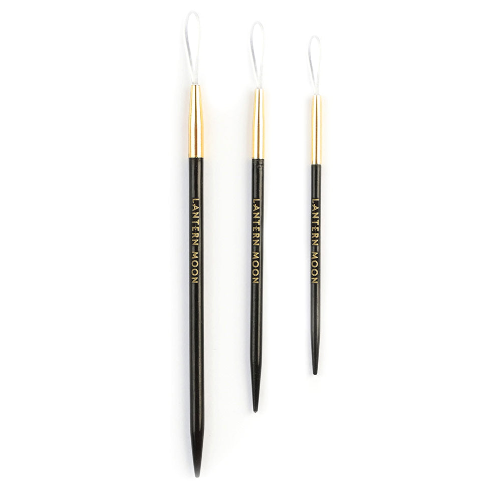 Lantern Moon: Finishing Needles: Ebony Wood: Set of 3
