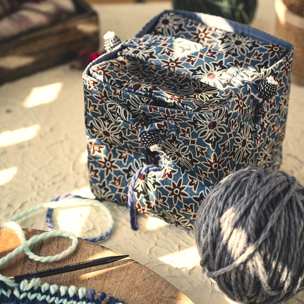 Lantern Moon: Wool Holder: Knit Out Box: Ajrak
