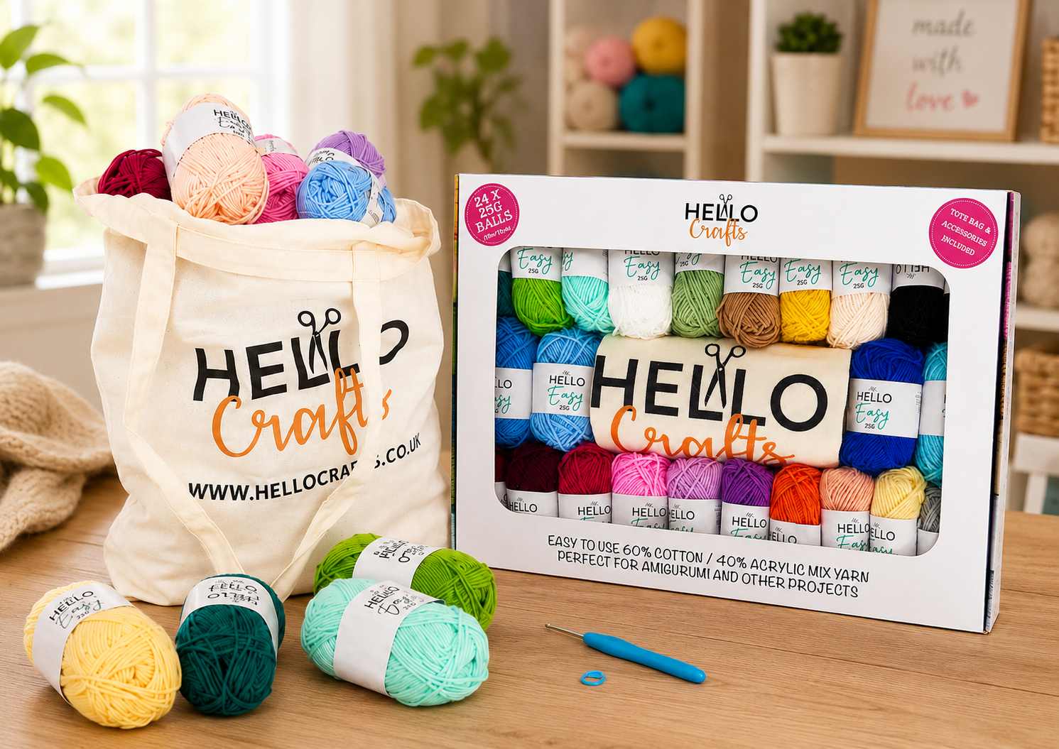 Hello Easy Gift Box | 24 x 25g Hello Easy Yarn Set